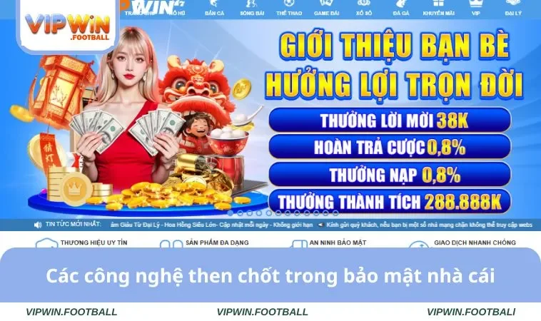 Chính Sách Bảo Mật VIPWIN 2 Các công nghệ then chốt trong bảo mật nhà cái