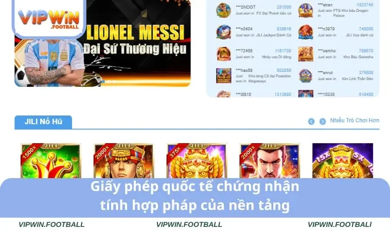 Giới Thiệu VIPWIN 2 Giấy phép quốc tế chứng nhận tính hợp pháp của nền tảng
