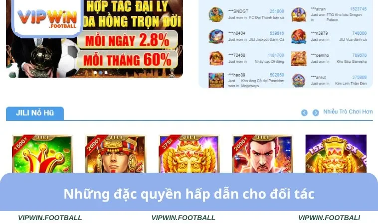 Đại Lý VIPWIN 2 Những đặc quyền hấp dẫn cho đối tác